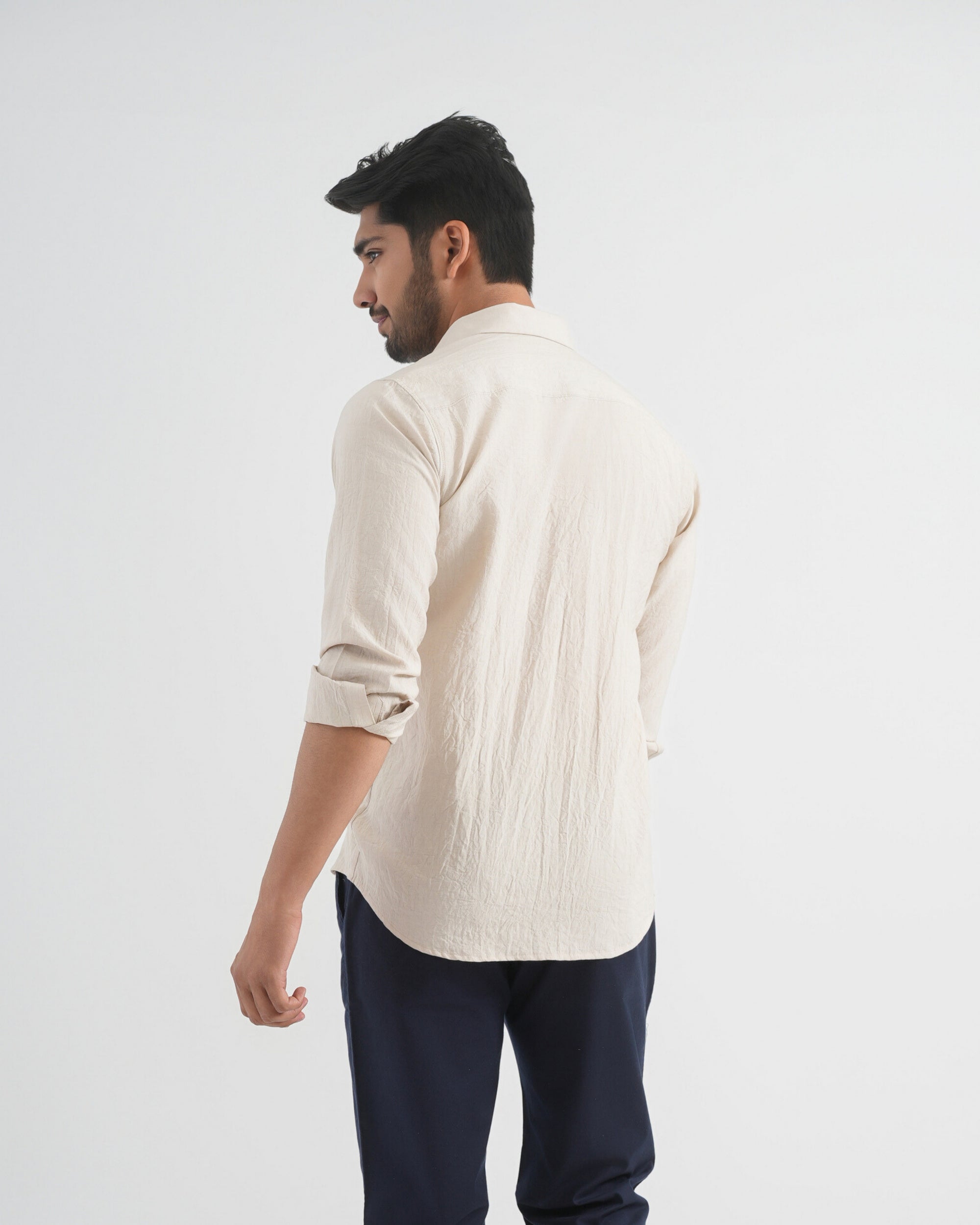 Soft Amber Crushed Cotton Shirt