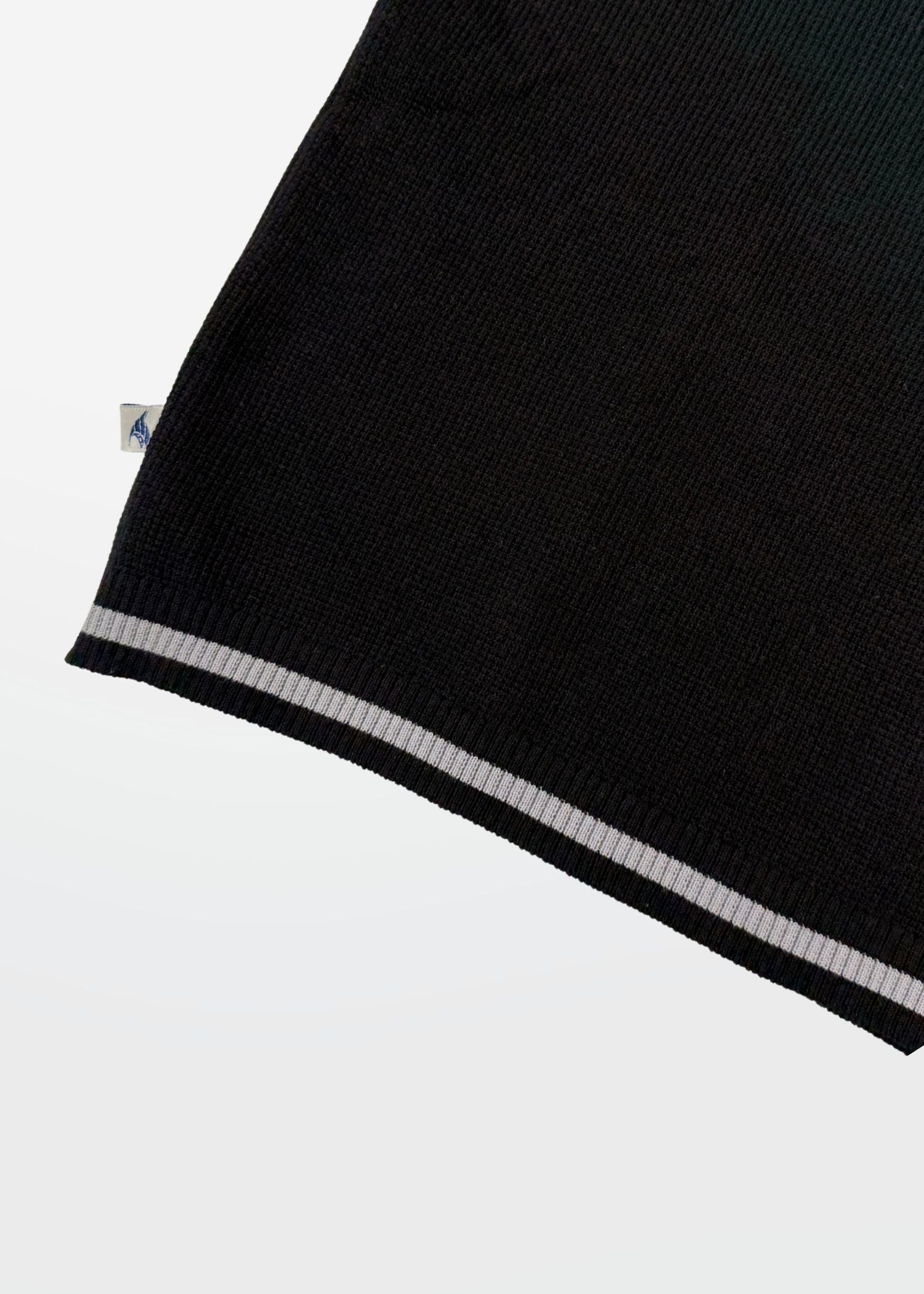 Jet Black Tipped Zip Polo Shirt