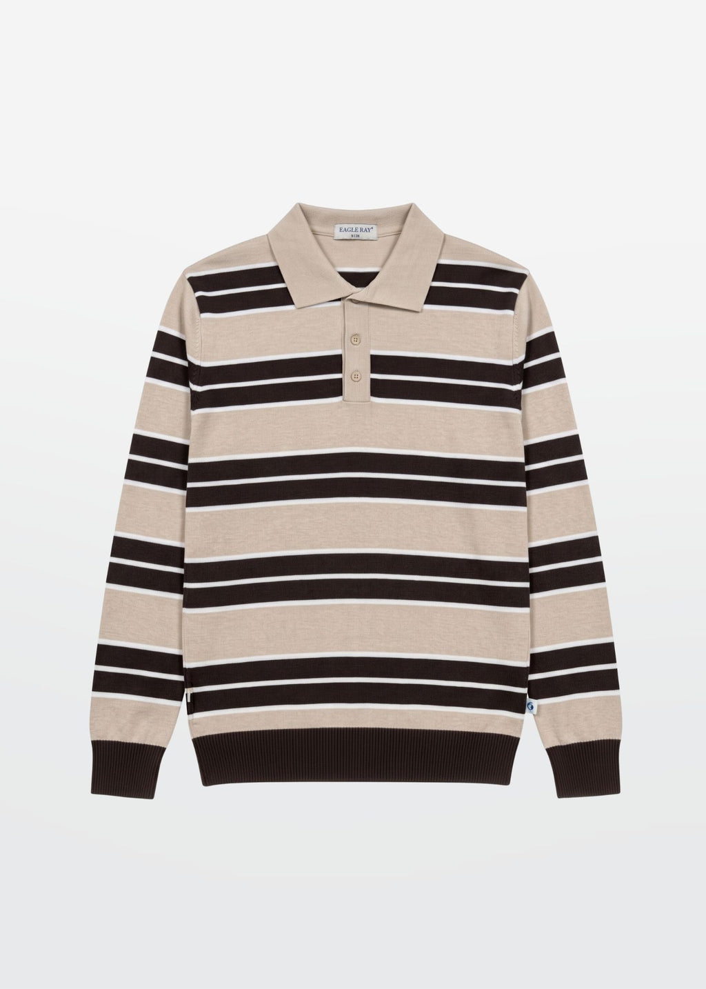 Multi Stripe Polo in Oat Brown