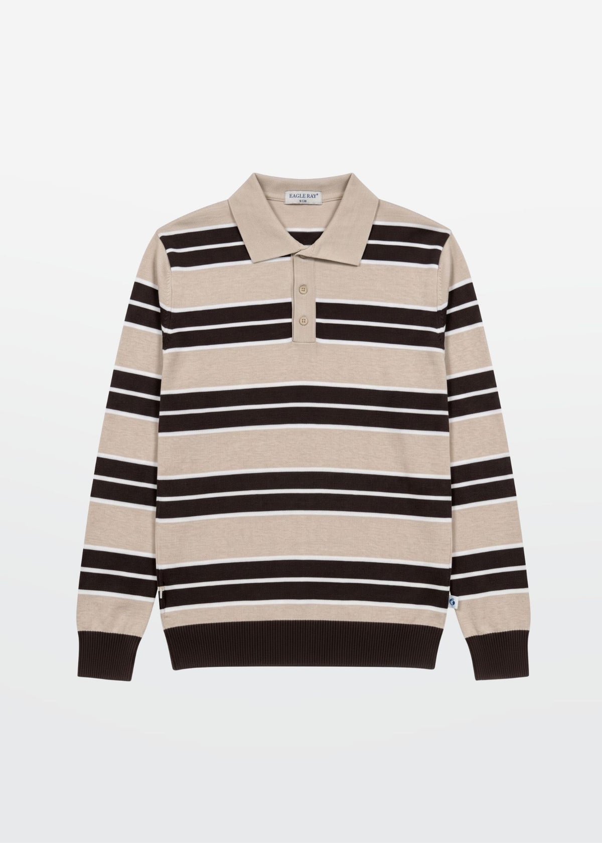 Multi Stripe Polo in Oat Brown