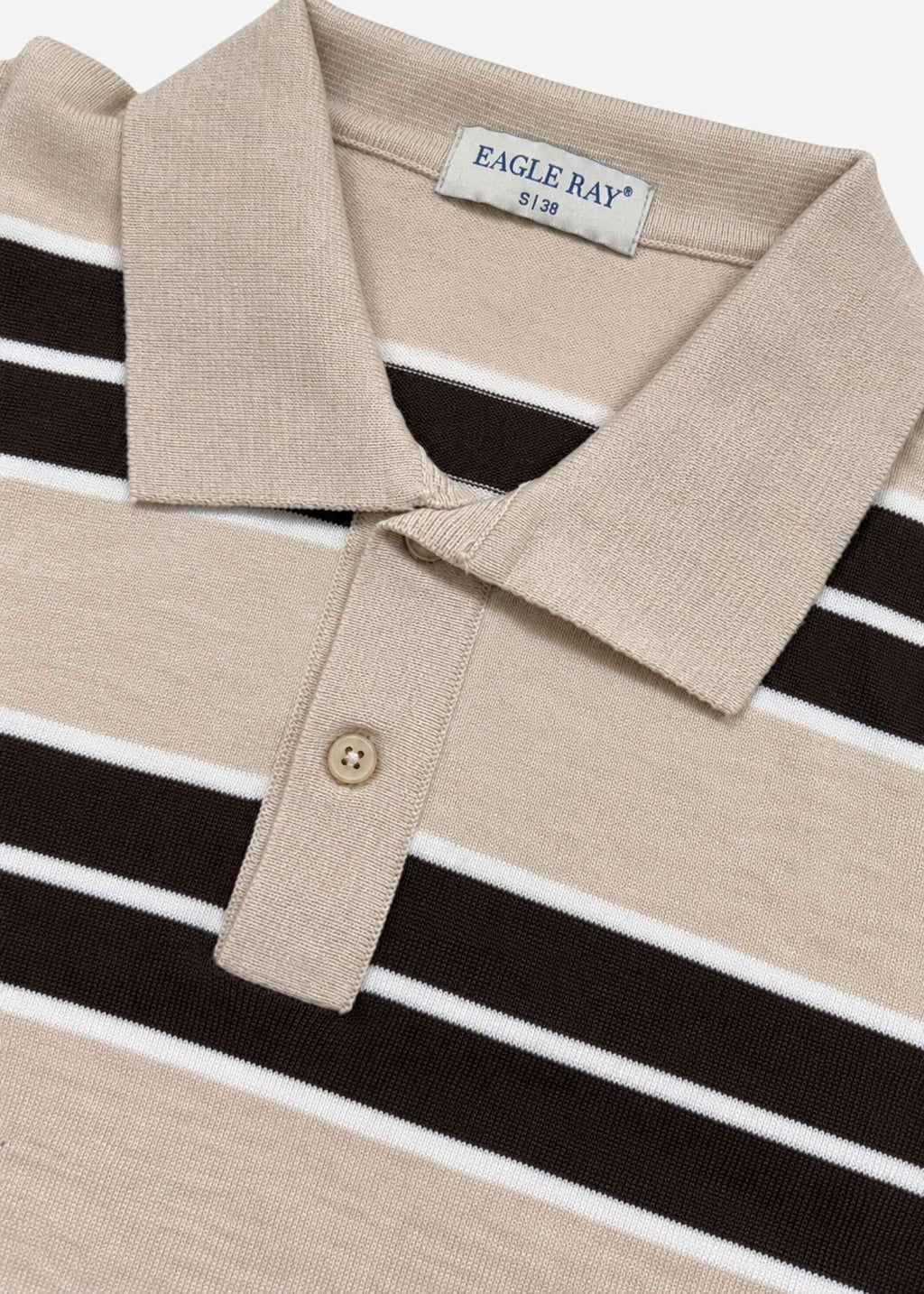 Multi Stripe Polo in Oat Brown