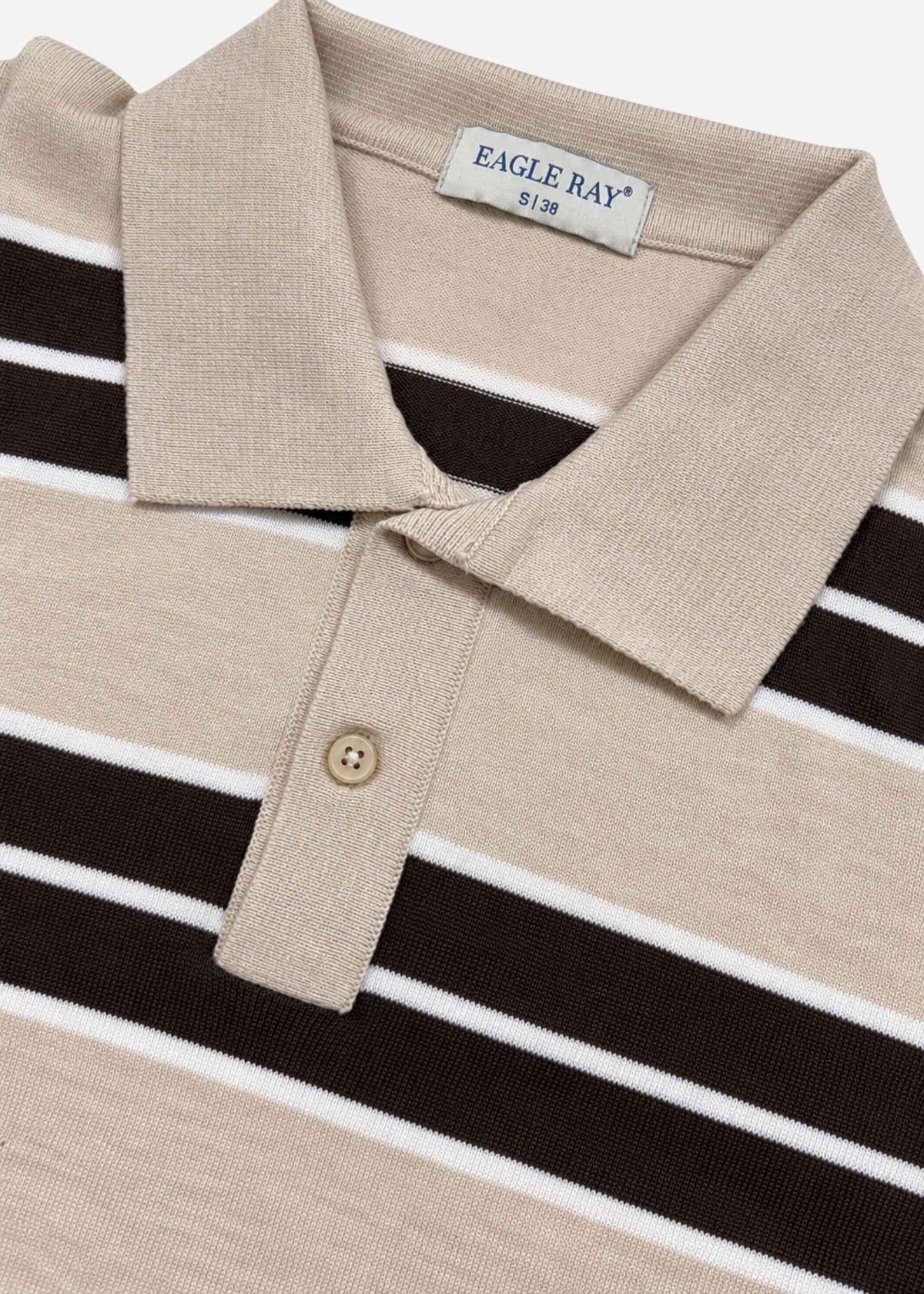Multi Stripe Polo in Oat Brown