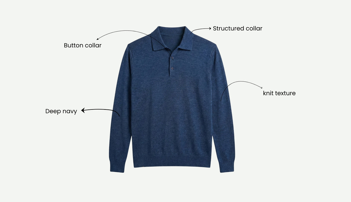 Luxe Polo In Mid Blue