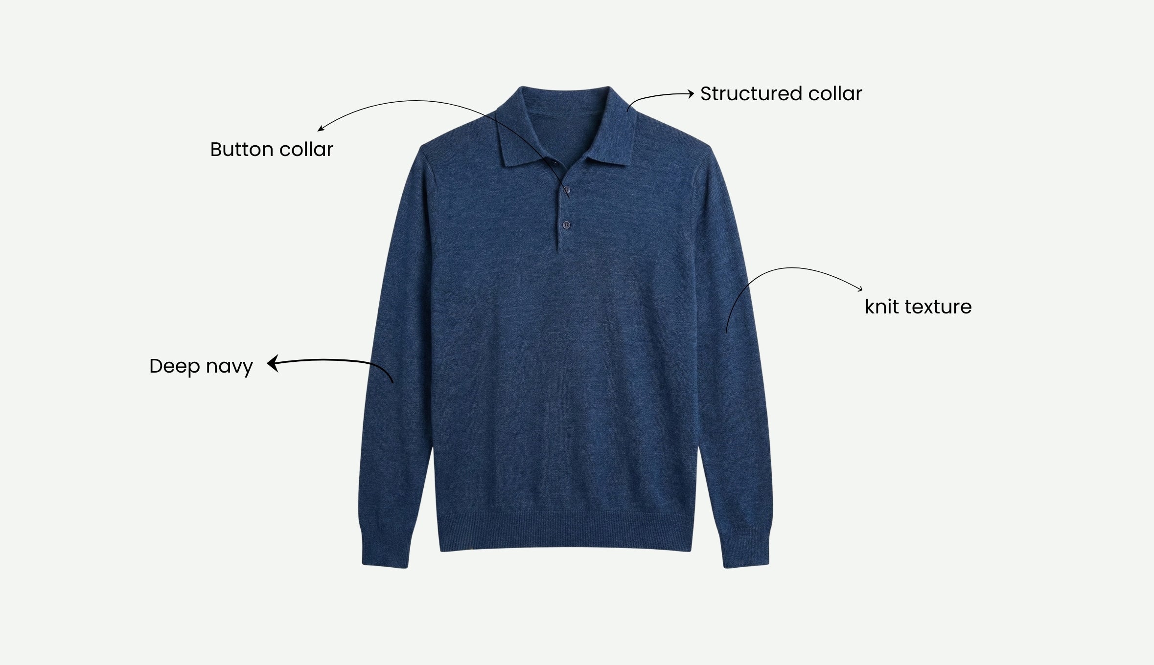 Luxe Polo In Mid Blue