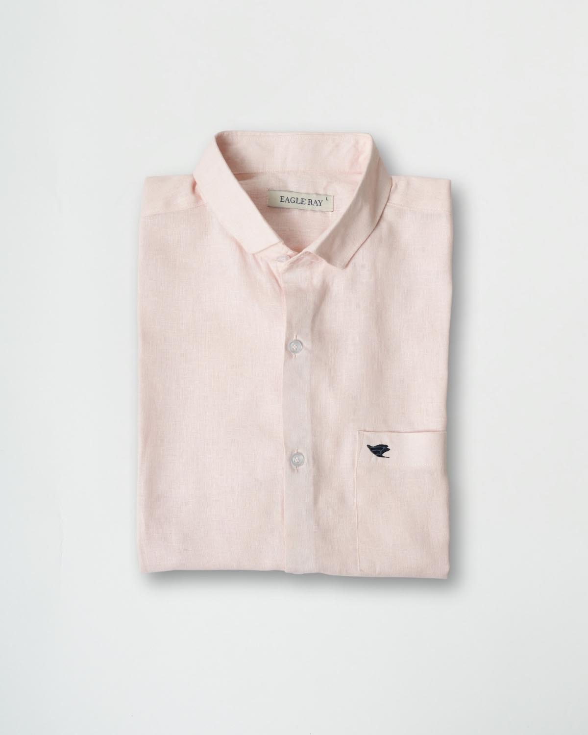 Oyster Pink Viscose Linen Shirt
