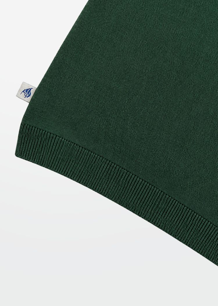 Forest Green Stripe J Collar Knit Polo — Men's Open Collar Knit Polo | Eagle Ray