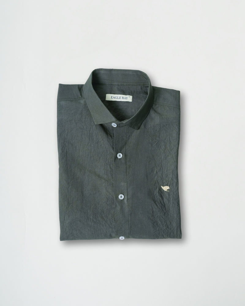 Lunar Green Crushed Cotton Shirt