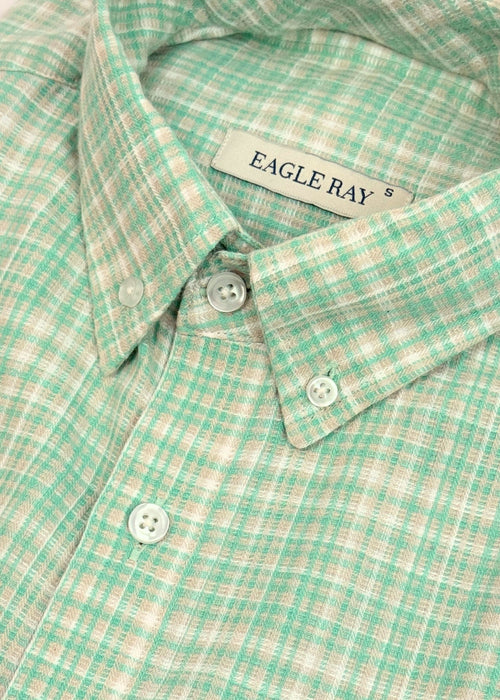 Check Shirt in Mint — Men's Cotton Check Shirt | Eagle Ray
