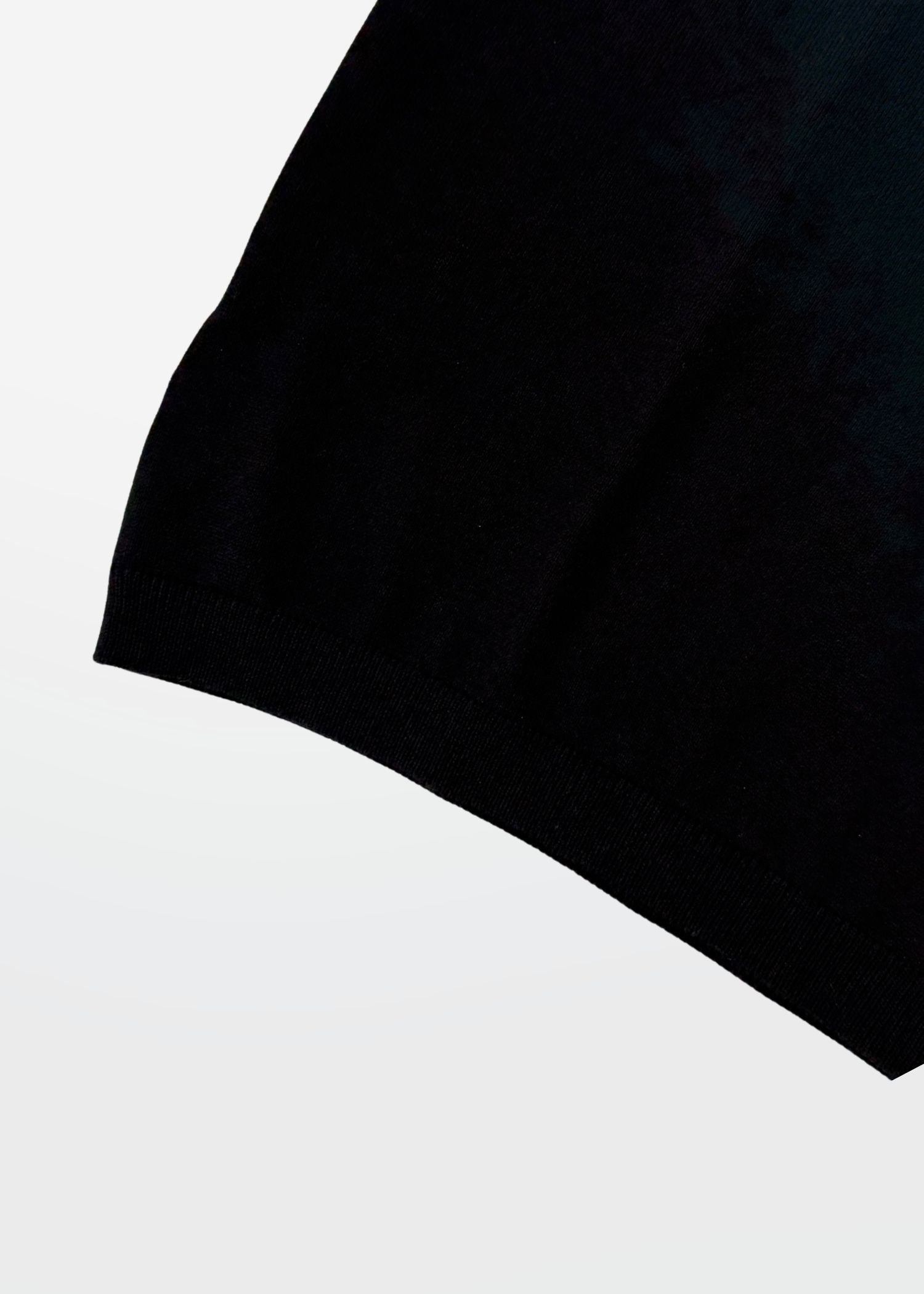 Black Stripe J Collar Knit Polo
