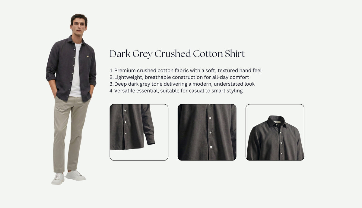 Dark Grey Crushed Cotton Shirt