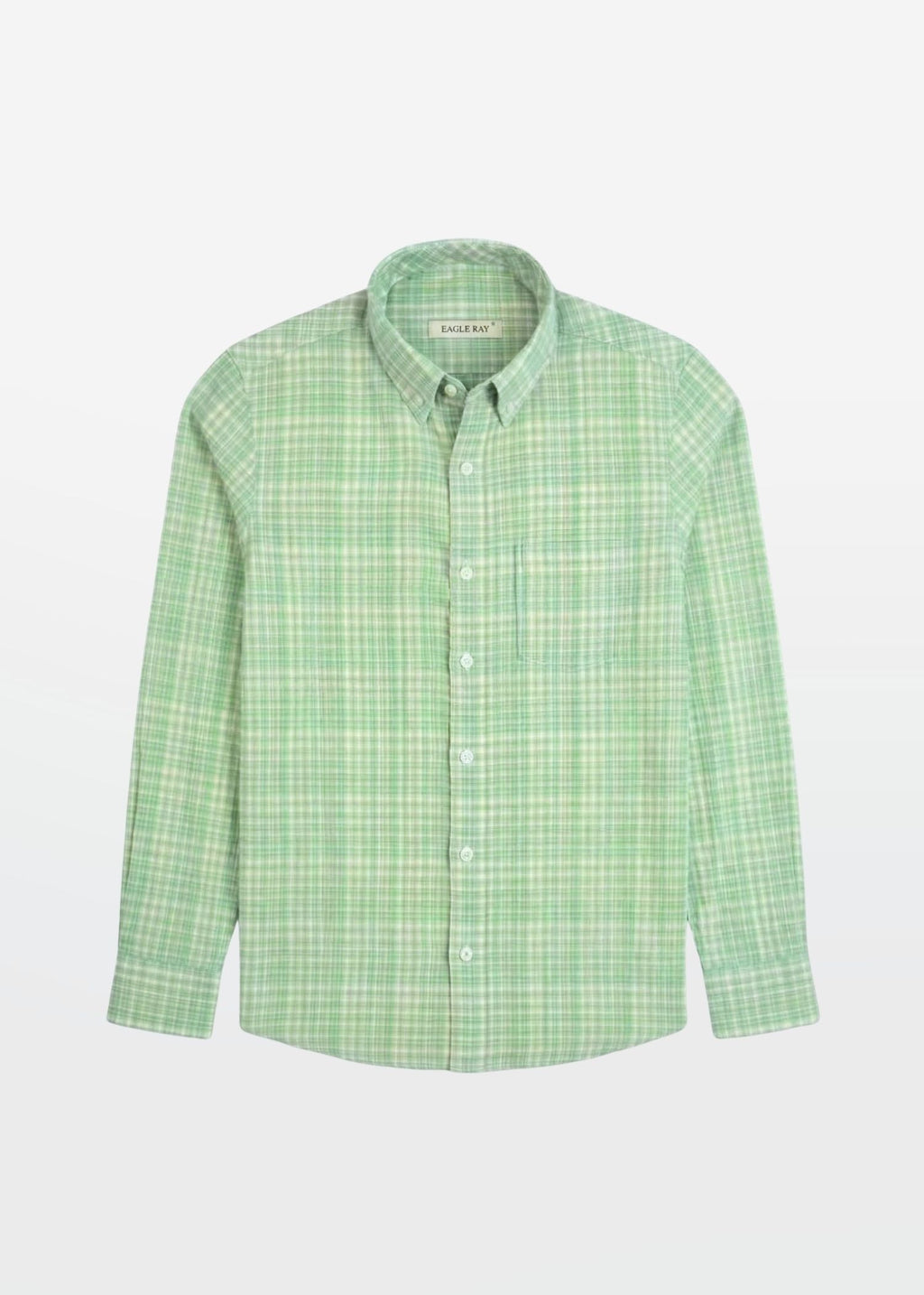 Check Shirt in Mint — Men's Cotton Check Shirt | Eagle Ray