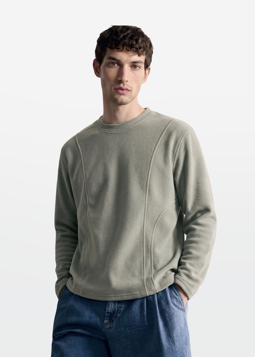 Cloud Sweatshirt in Sage — Men's Boxy Fit Sweatshirt | Eagle Ray