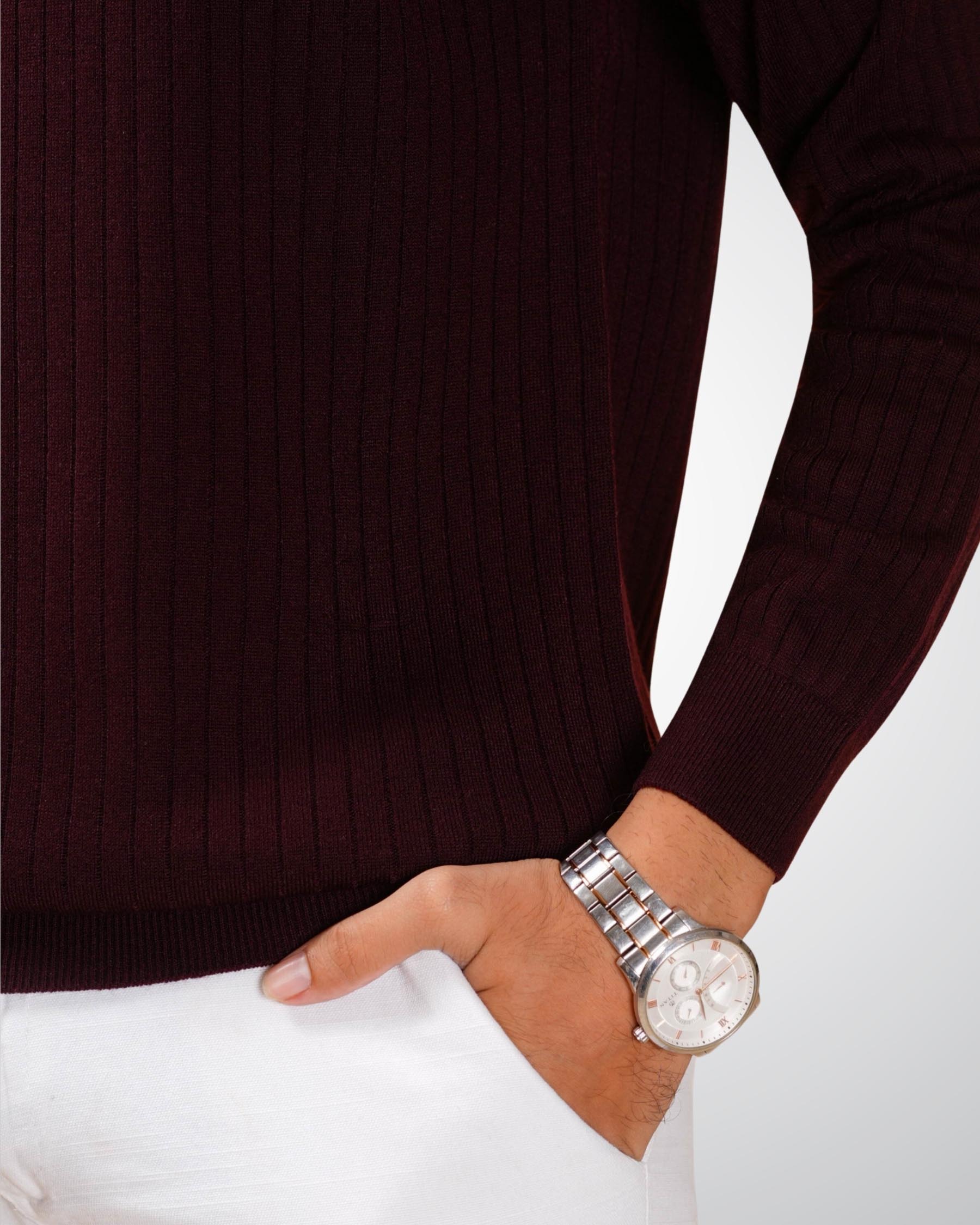 Core Zip Polo in Maroon