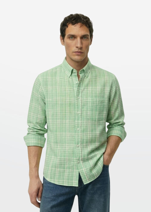 Check Shirt in Mint — Men's Cotton Check Shirt | Eagle Ray