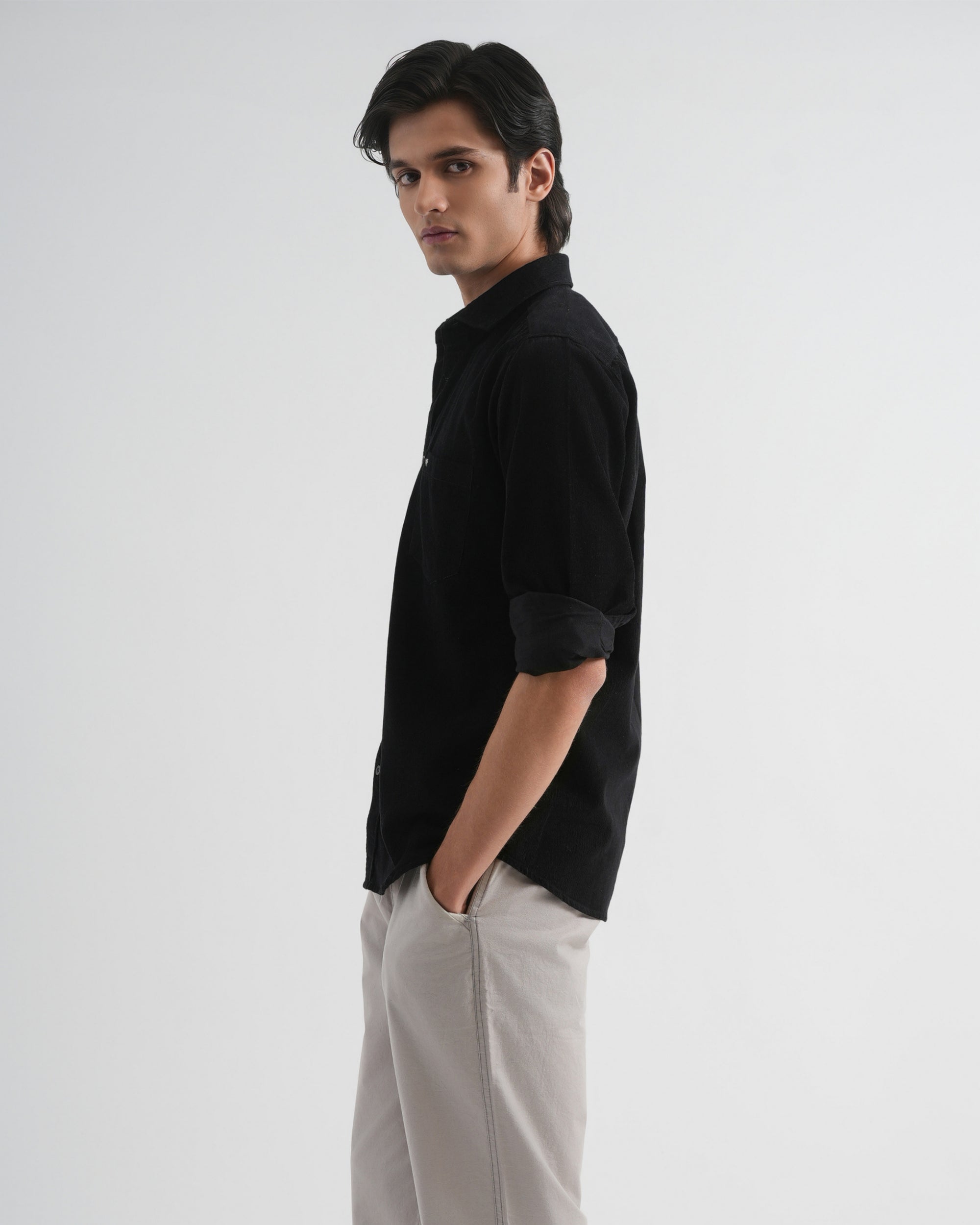Smoky Black Corduroy Shirt