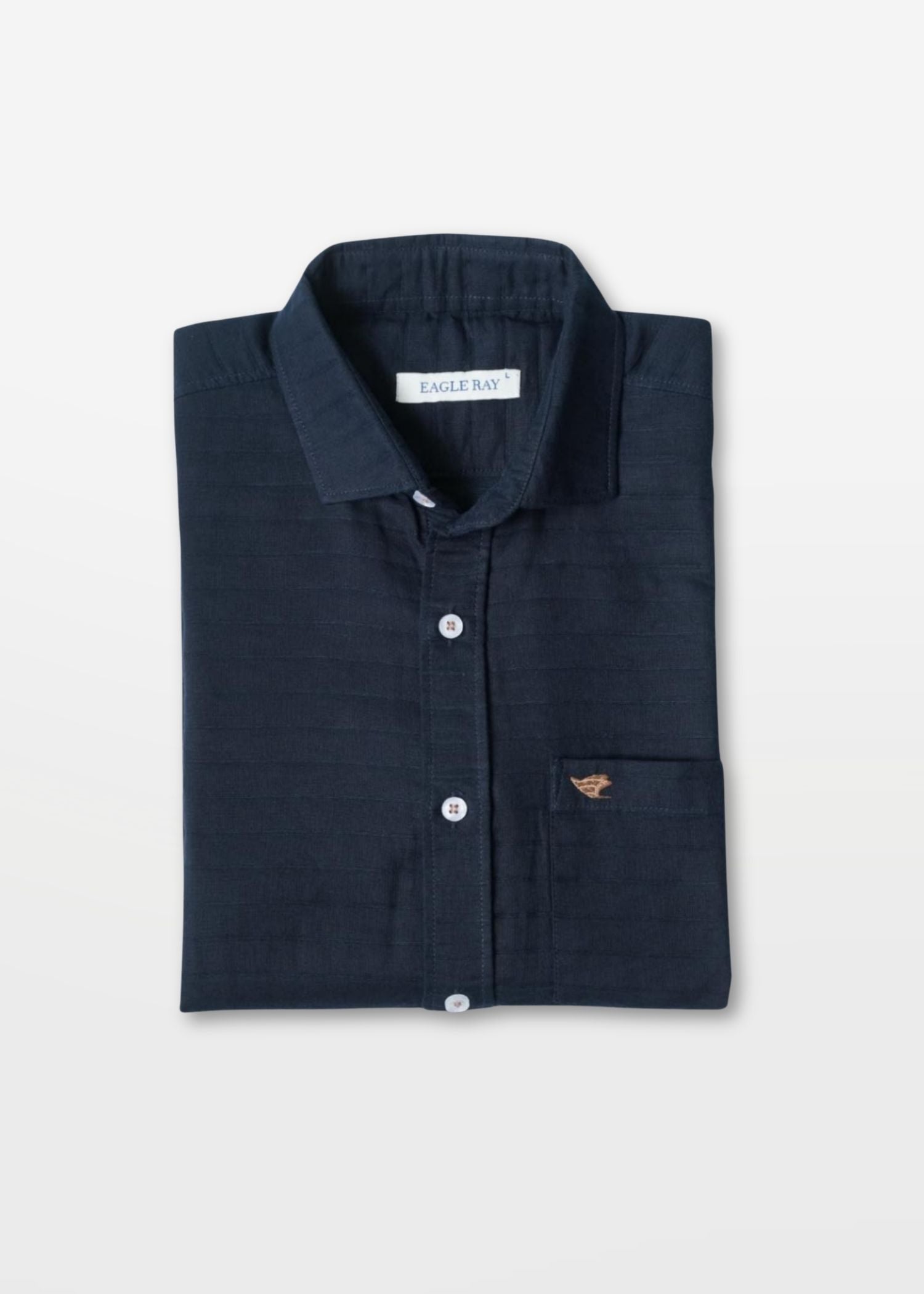 Dark Blue Structured Cotton Shirt