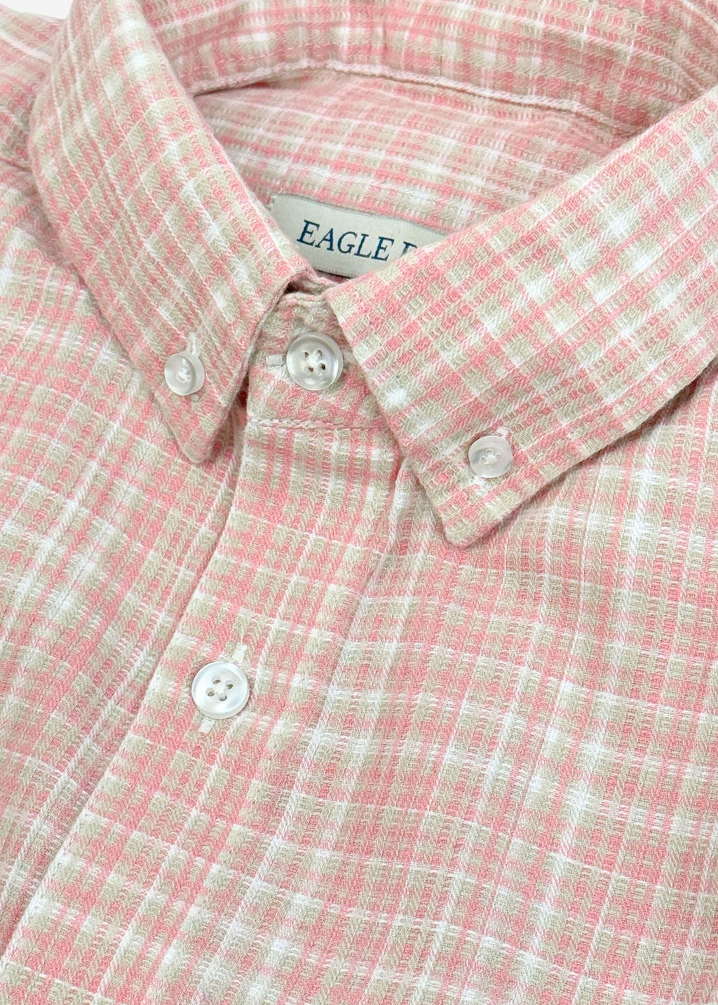 Check Shirt in Blush — Men's Cotton Check Shirt | Eagle Ray