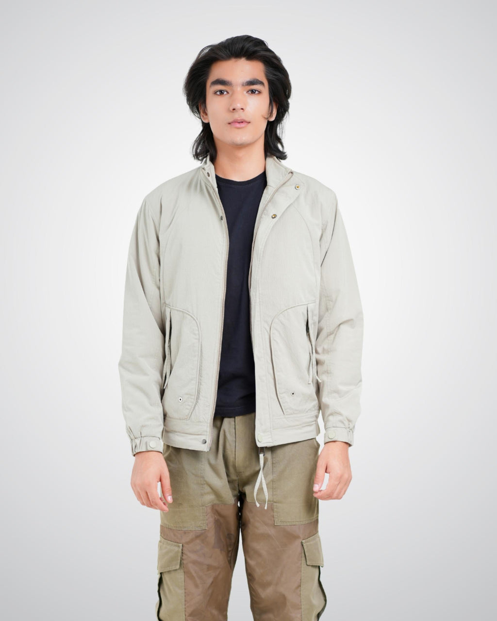 Bomber Jacket in Light Olive