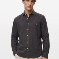 Dark Grey Crushed Cotton Shirt