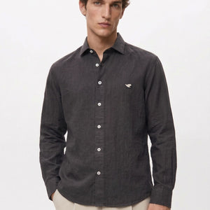 Dark Grey Crushed Cotton Shirt
