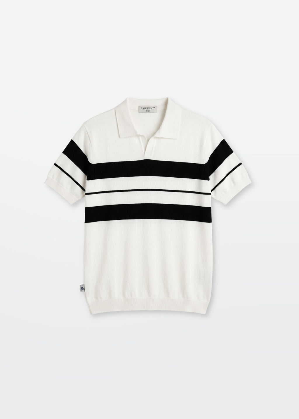 J Collar Polo in Ivory — Men's Open Collar Knit Polo | Eagle Ray