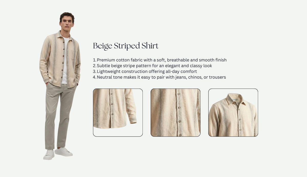 Beige Striped Shirt