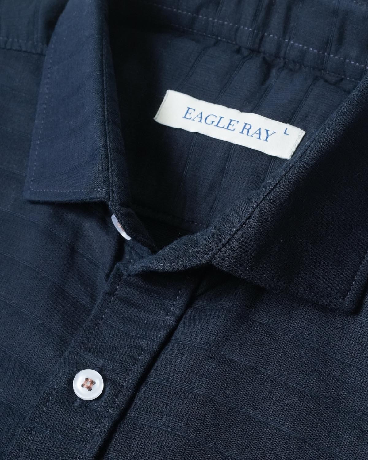 Dark Blue Structured Cotton Shirt