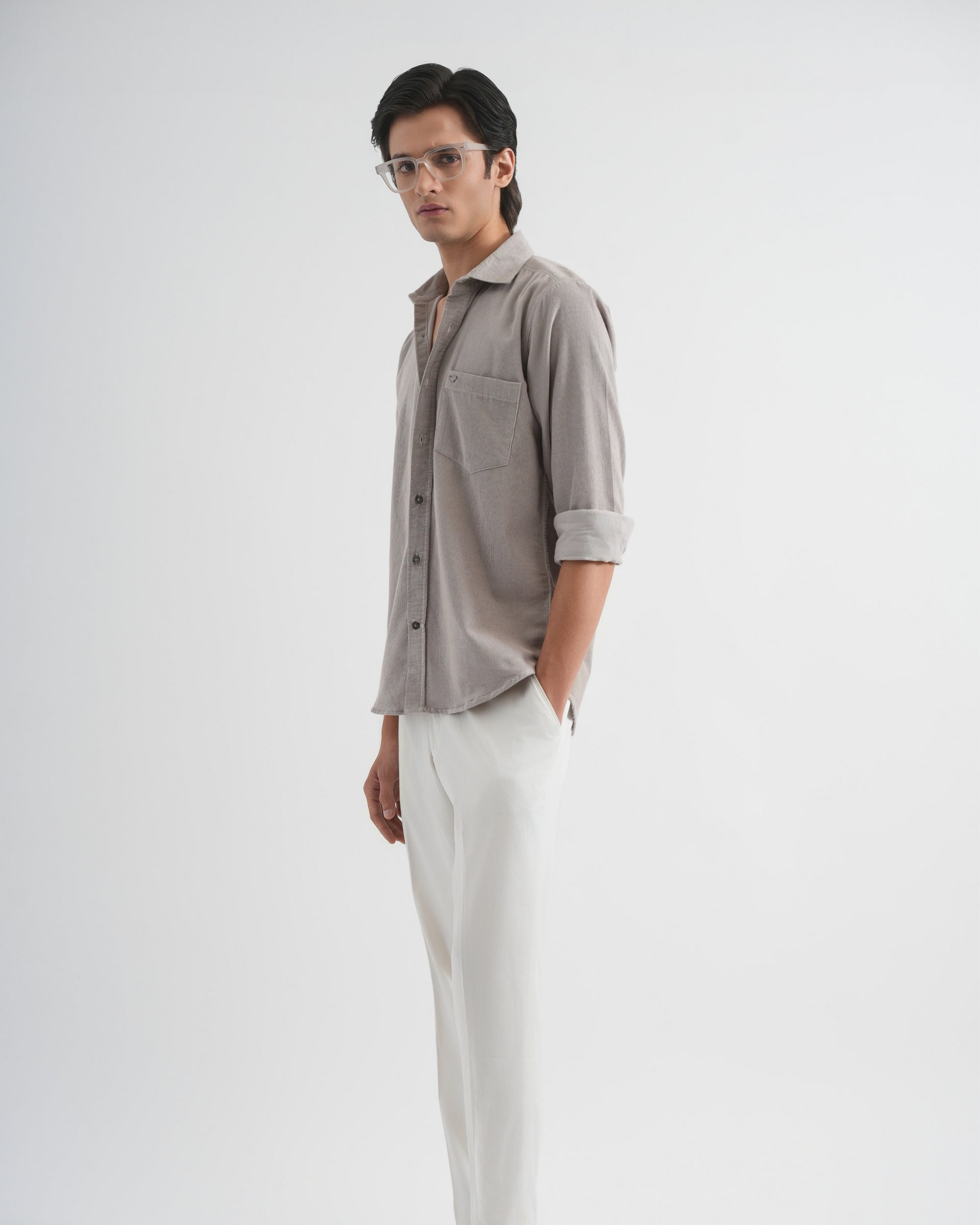 Ash Grey Corduroy Shirt