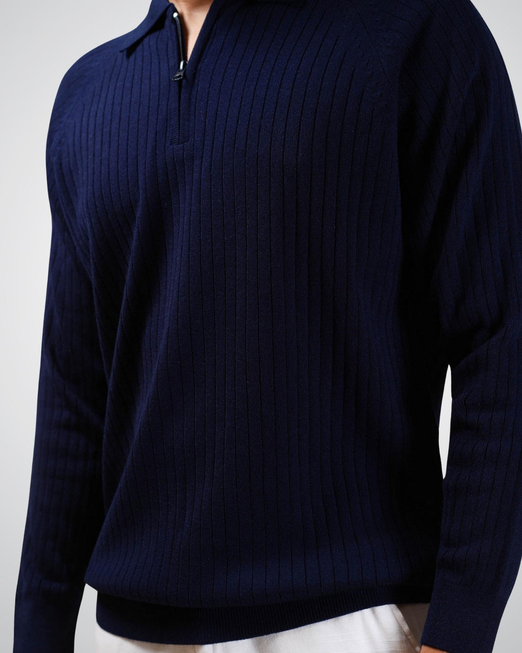 Core Zip Polo in Rhino Blue