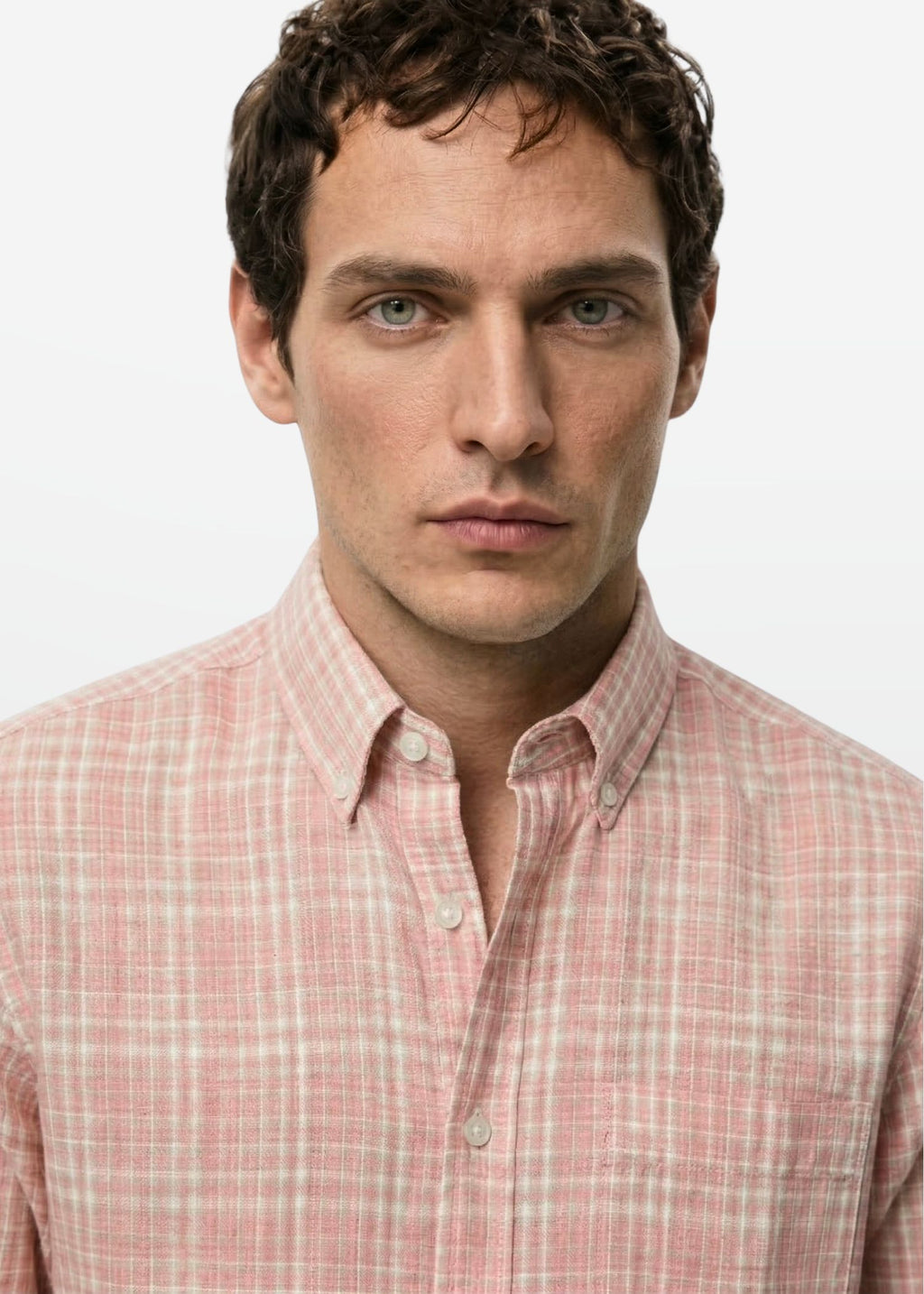Check Shirt in Blush — Men's Cotton Check Shirt | Eagle Ray