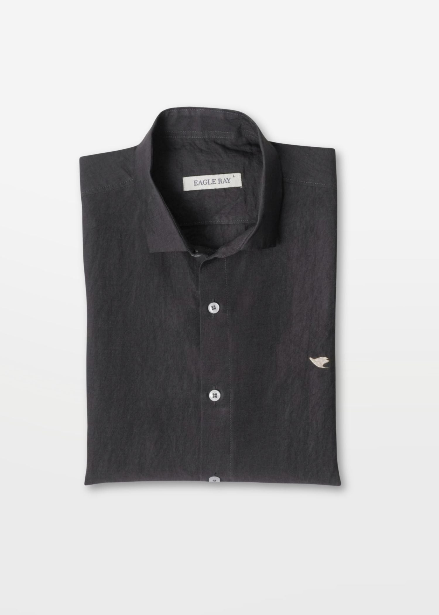 Dark Grey Crushed Cotton Shirt