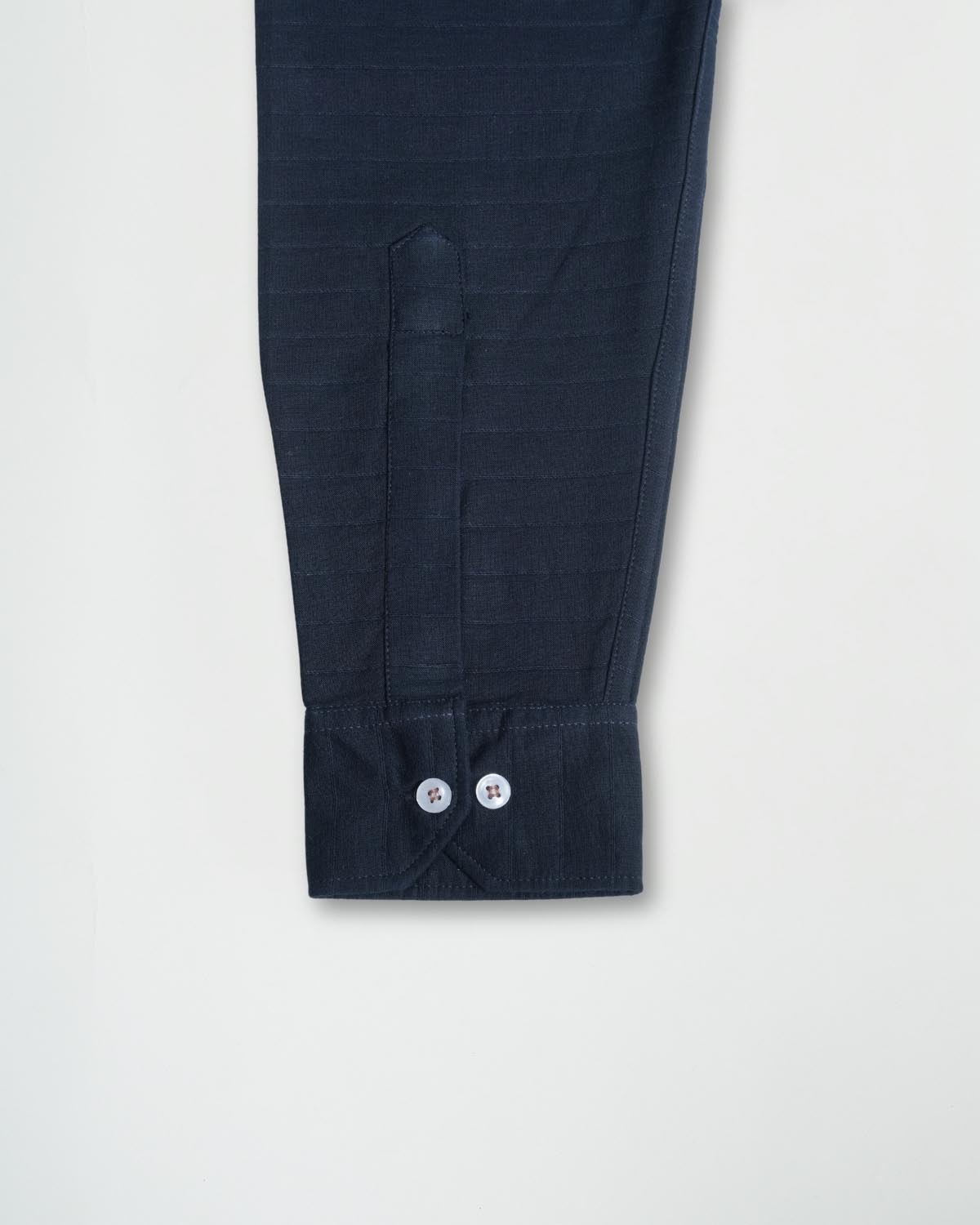 Dark Blue Structured Cotton Shirt