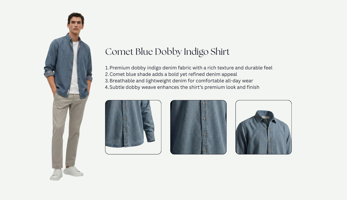 Comet Blue Dobby Indigo Shirt