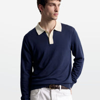 Contrast Polo in Navy