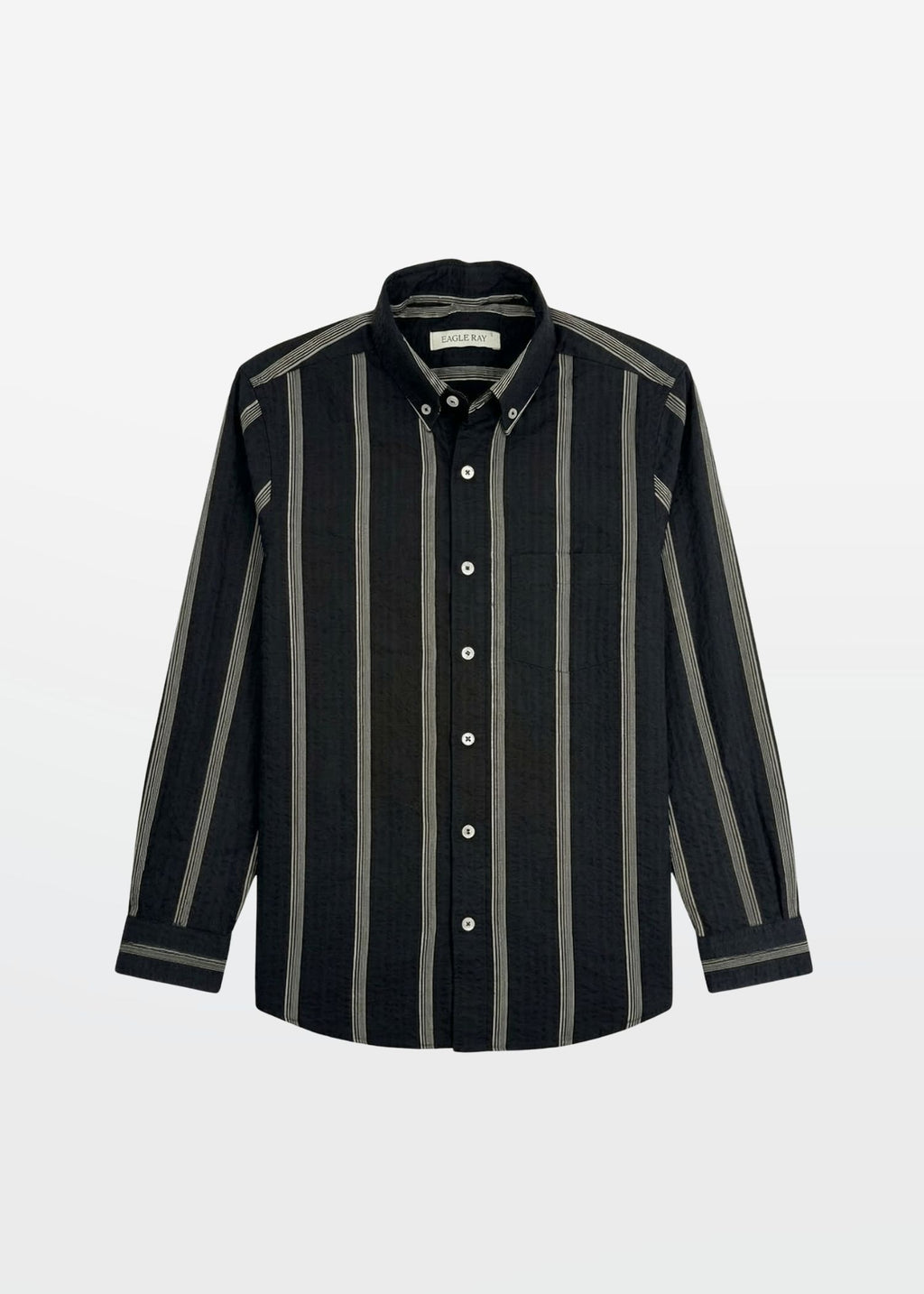 Textured Stripe in Midnight — Men's Textured Cotton Shirt | Eagle Ray