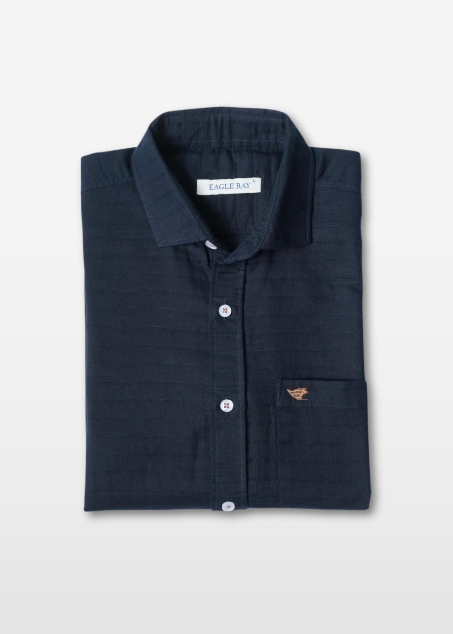 Dark Blue Structured Cotton Shirt