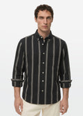 Midnight Stripe Textured Shirt — Men's Textured Cotton Shirt | Eagle Ray