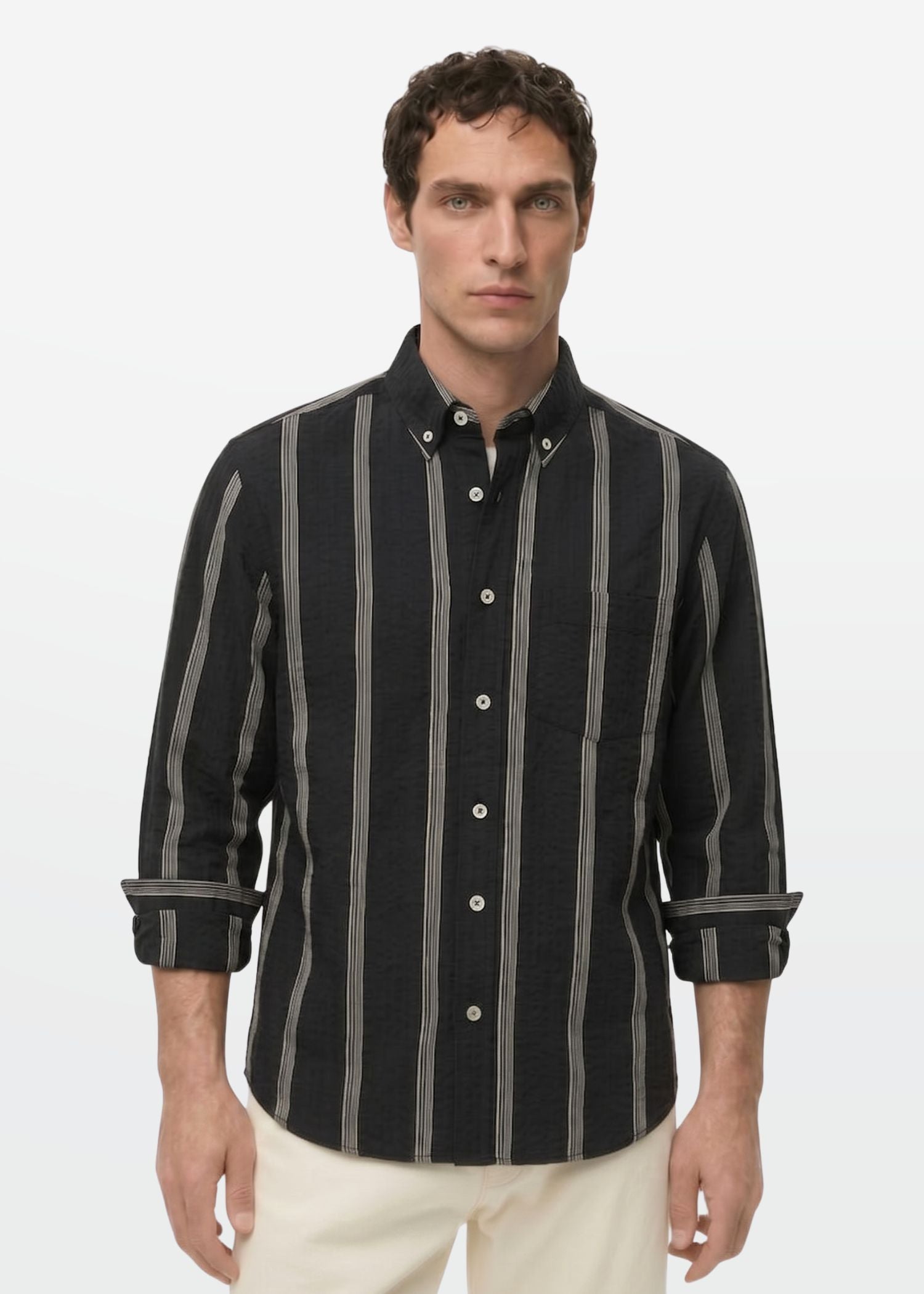 Midnight Stripe Textured Shirt