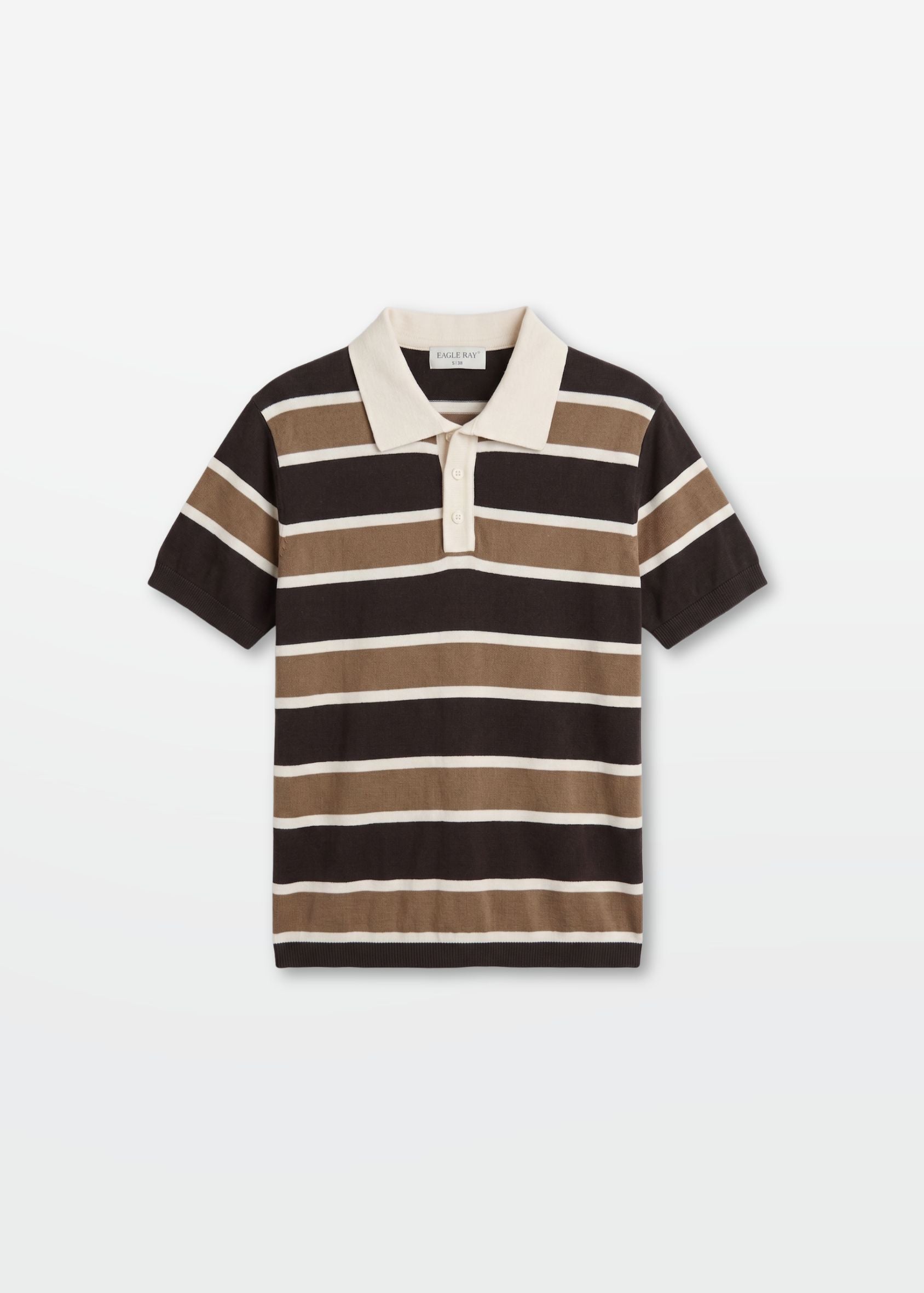 Earthy Multi Stripe Knit Polo Shirt