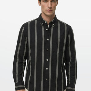 Midnight Stripe Textured Shirt
