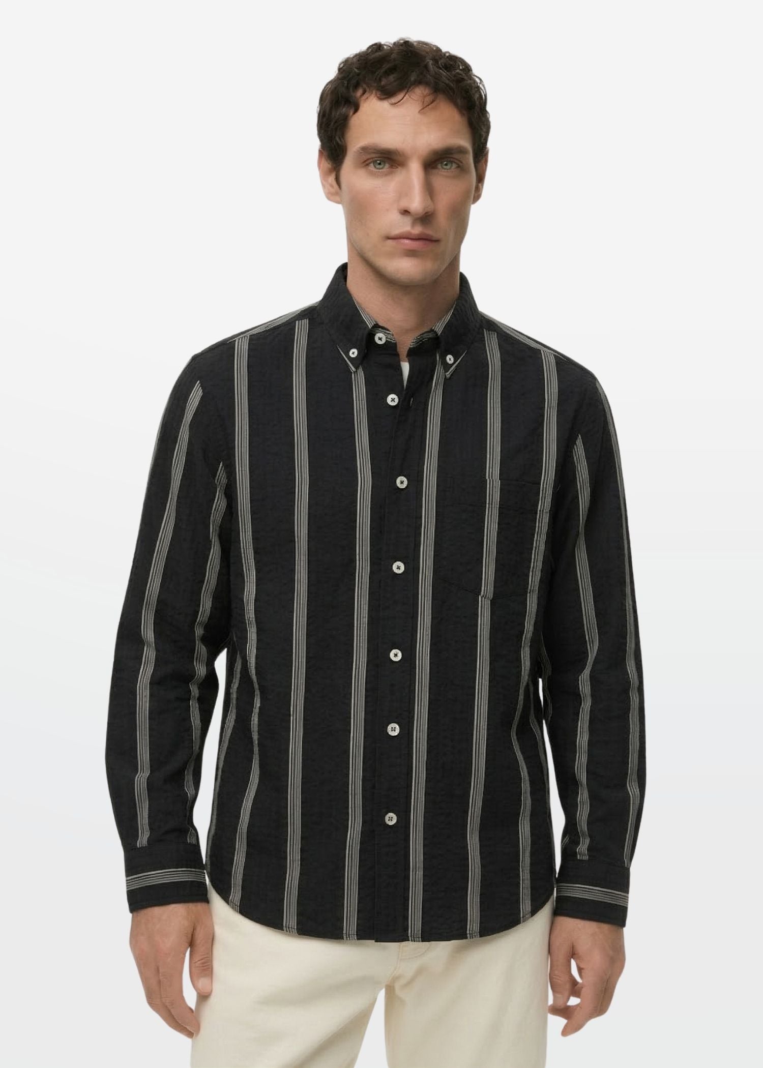 Midnight Stripe Textured Shirt
