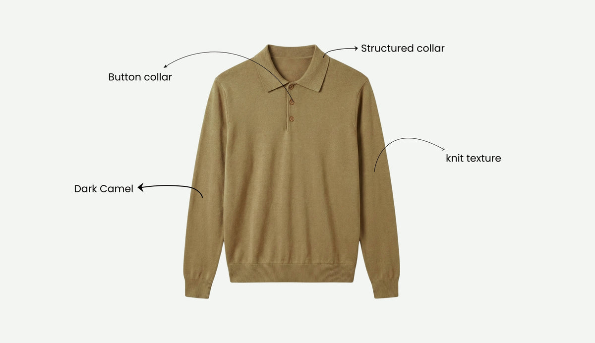 Luxe Polo in Dark Camel