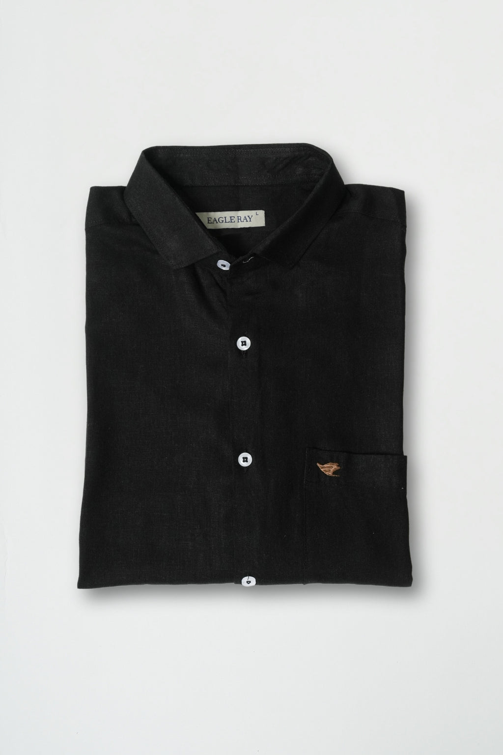 Onyx Black Viscose Linen Shirt