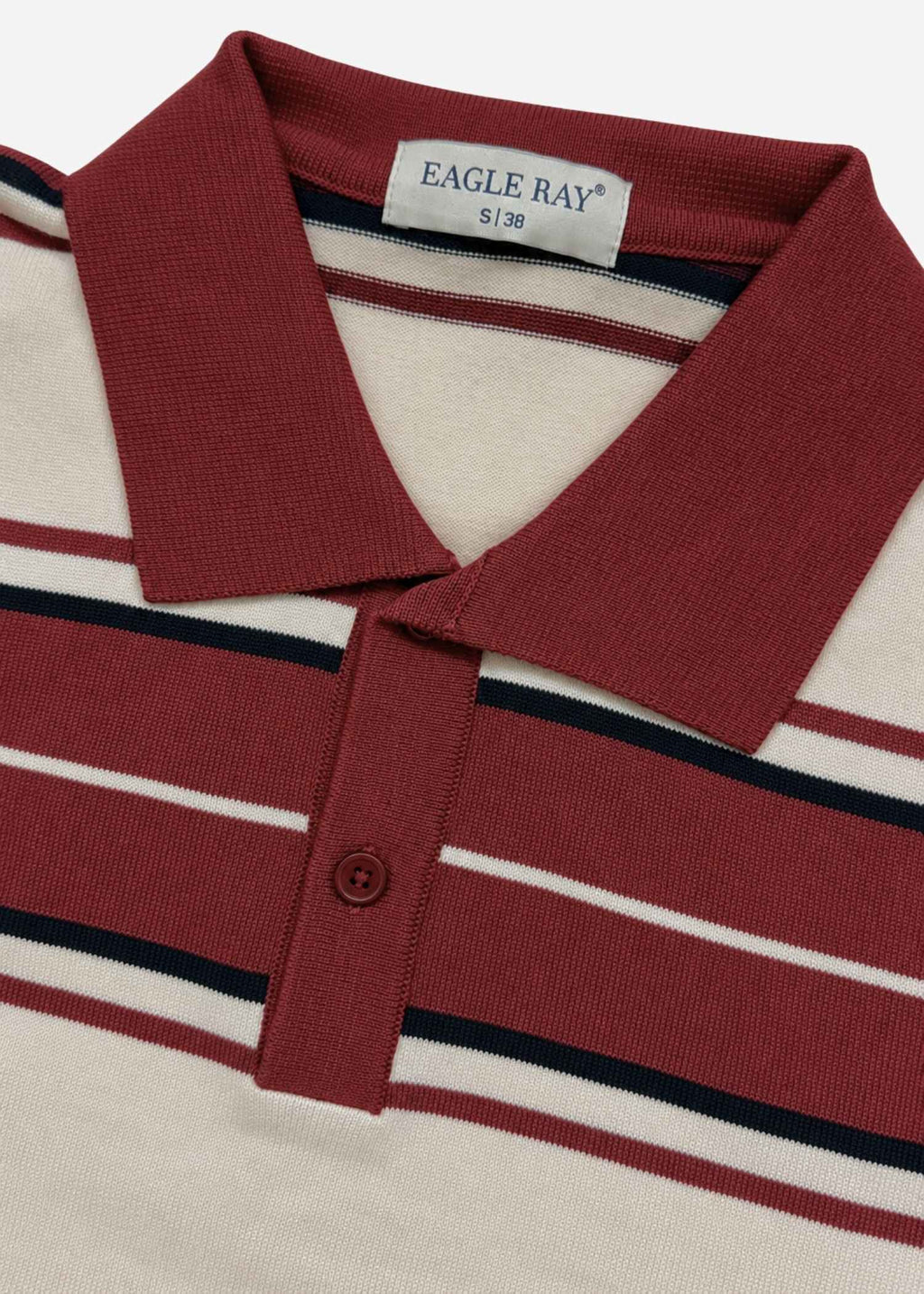 Multi Stripe Polo in Oat Burgundy — Men's Knit Polo | Eagle Ray