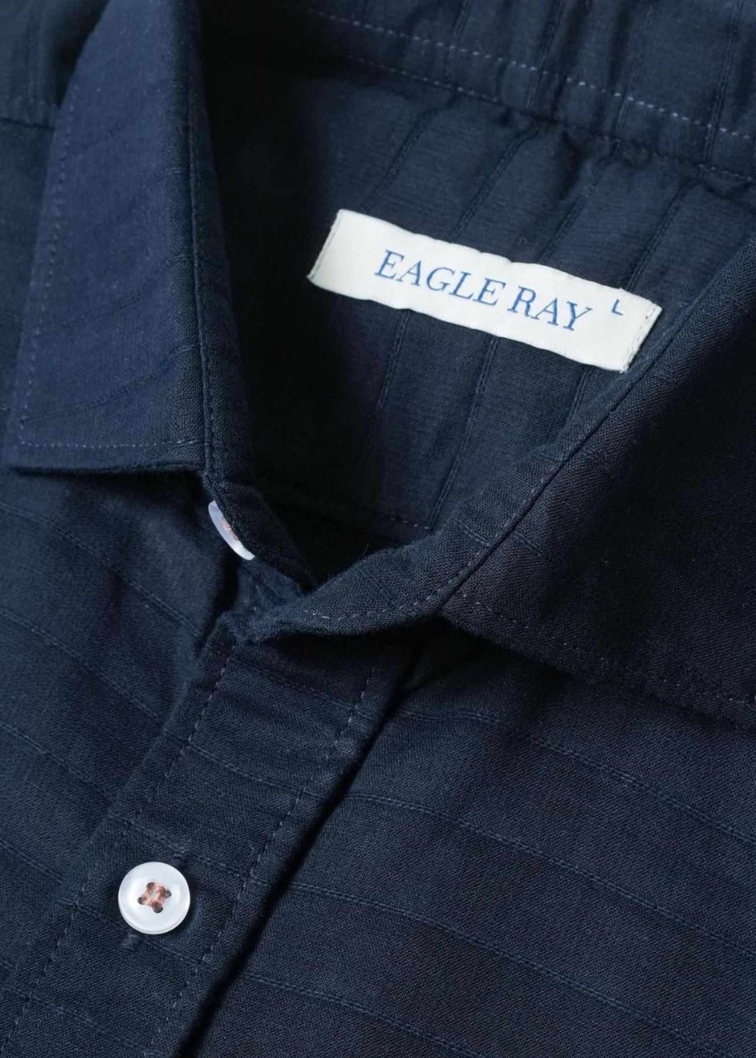 Dark Blue Structured Cotton Shirt