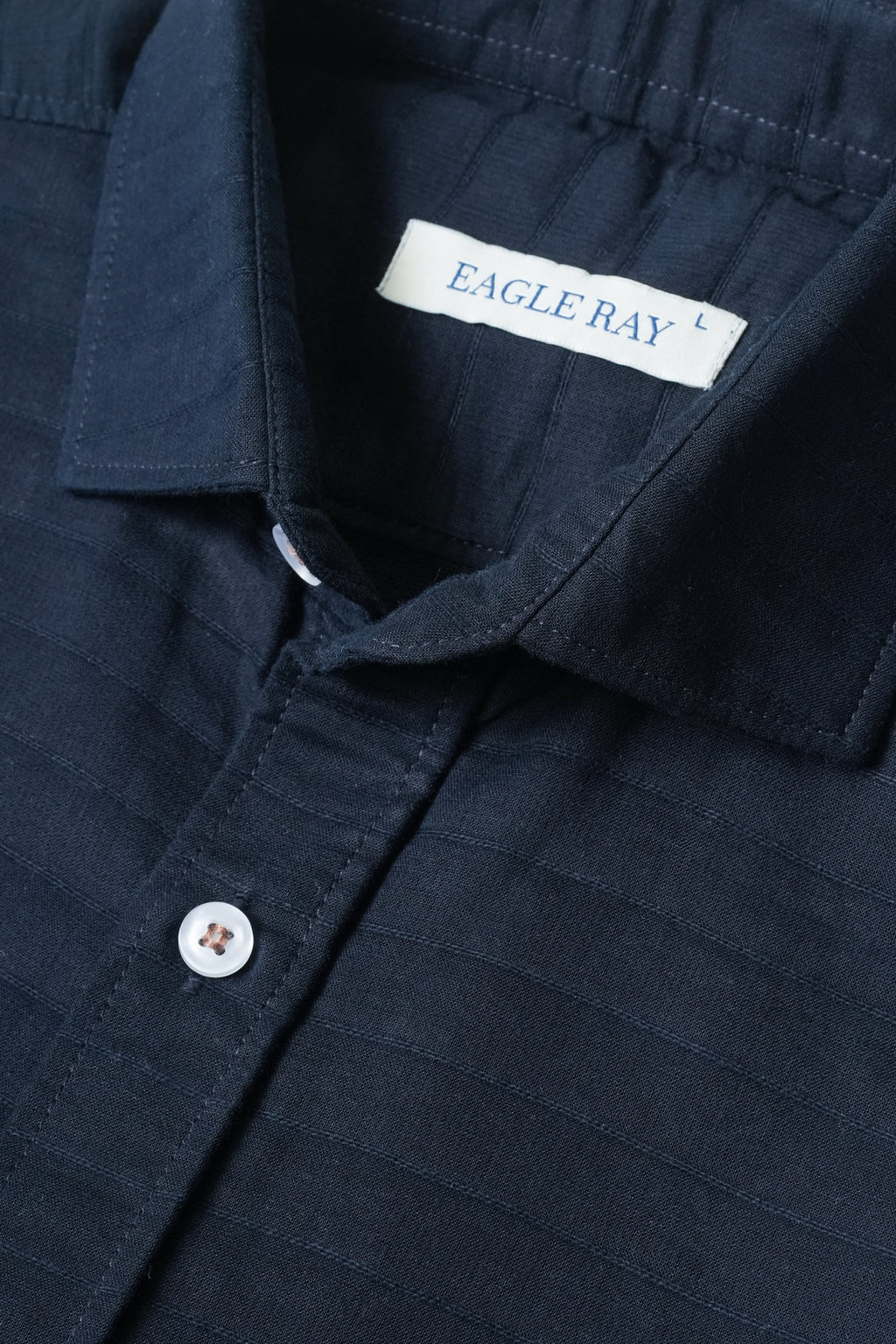 Dark Blue Structured Cotton Shirt