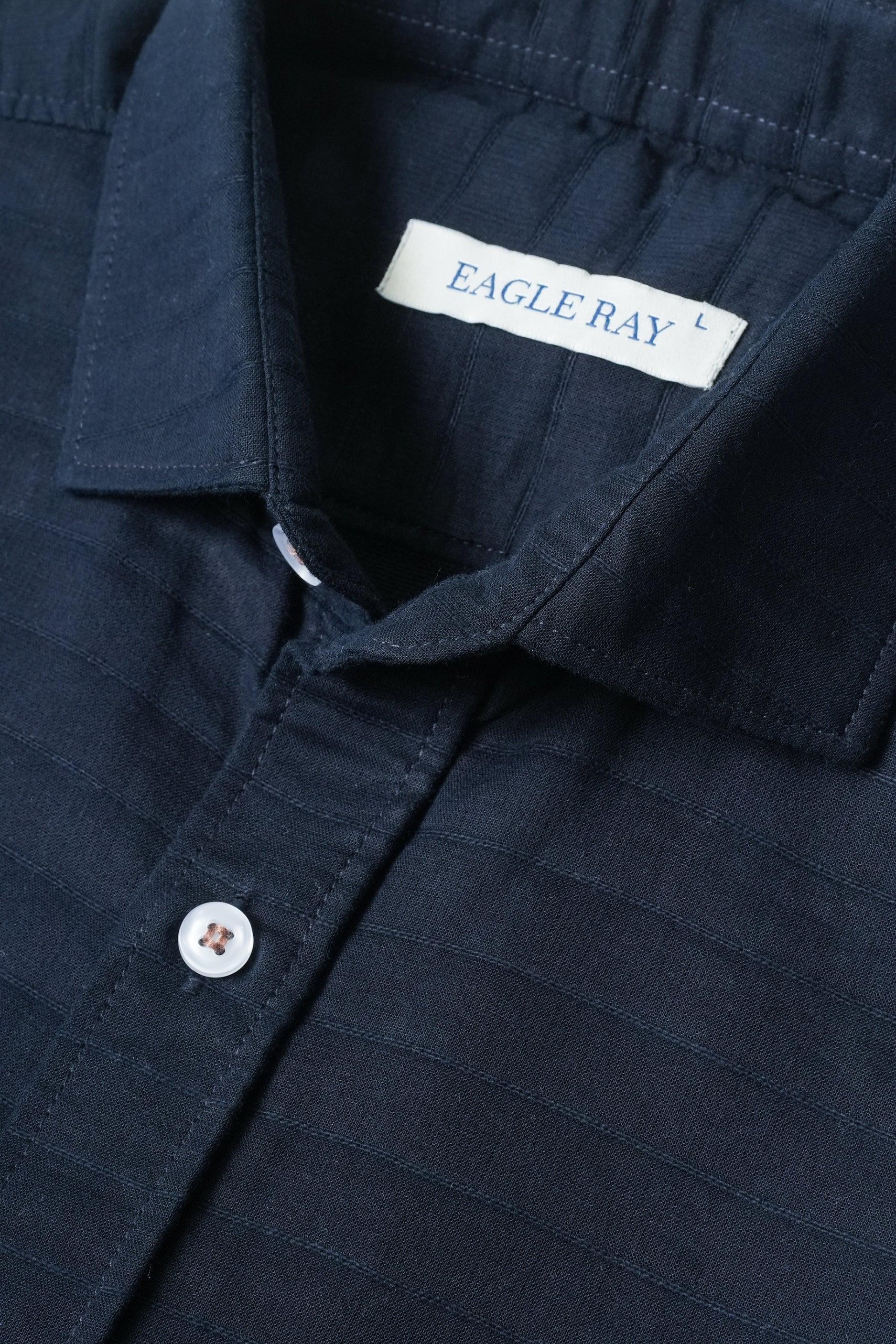 Dark Blue Structured Cotton Shirt