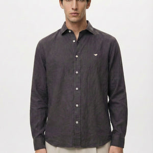 Dark Grey Crushed Cotton Shirt