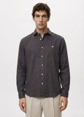 Dark Grey Crushed Cotton Shirt