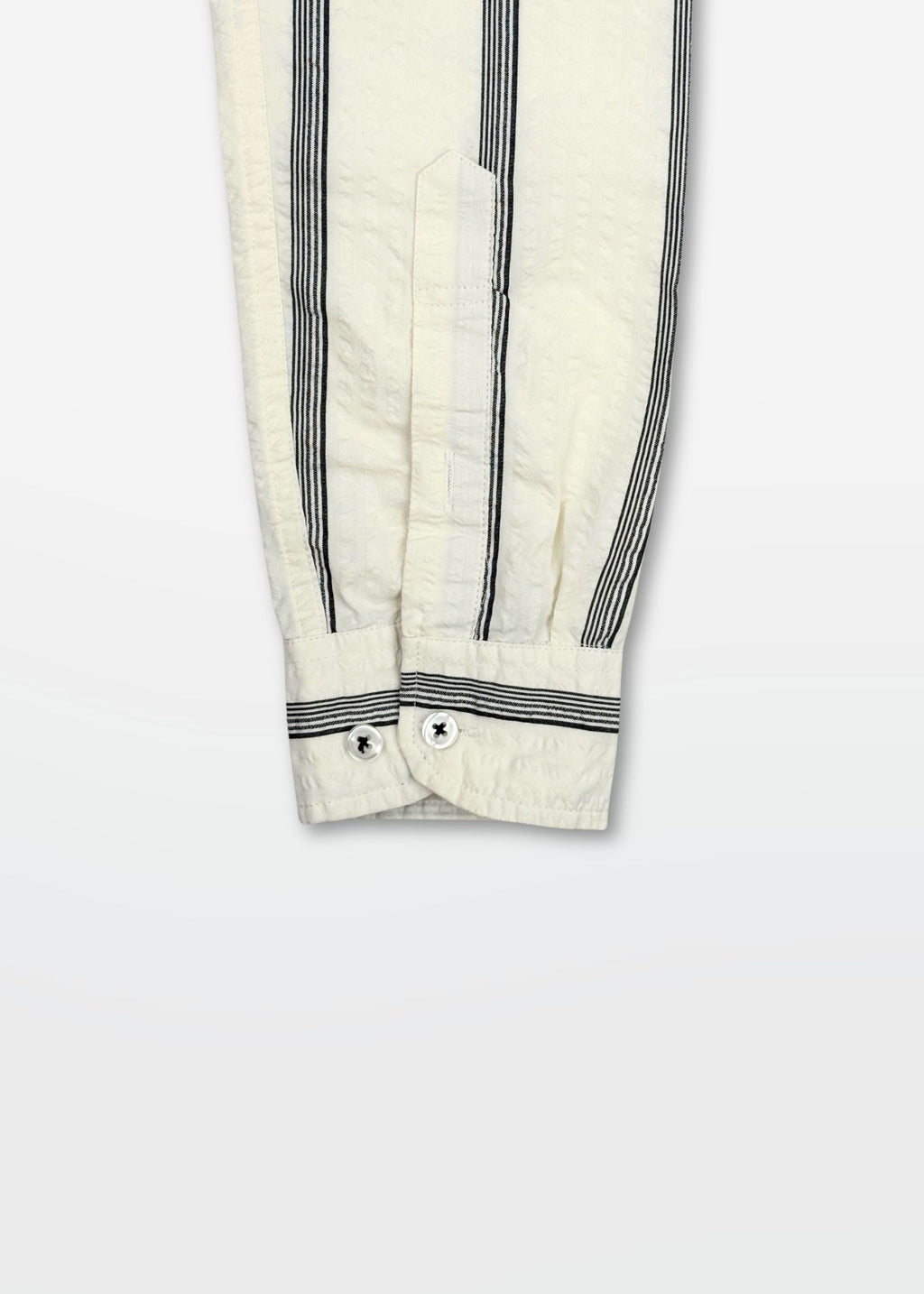 Textured Stripe in Ivory — Men's Textured Cotton Shirt | Eagle Ray